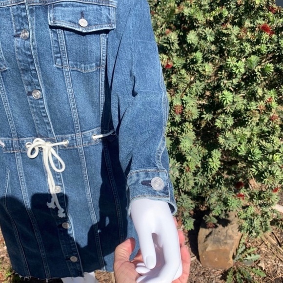 NWT Hudson Button Down Tie Waist Grommet Detail Denim Dress - Picture 13 of 15